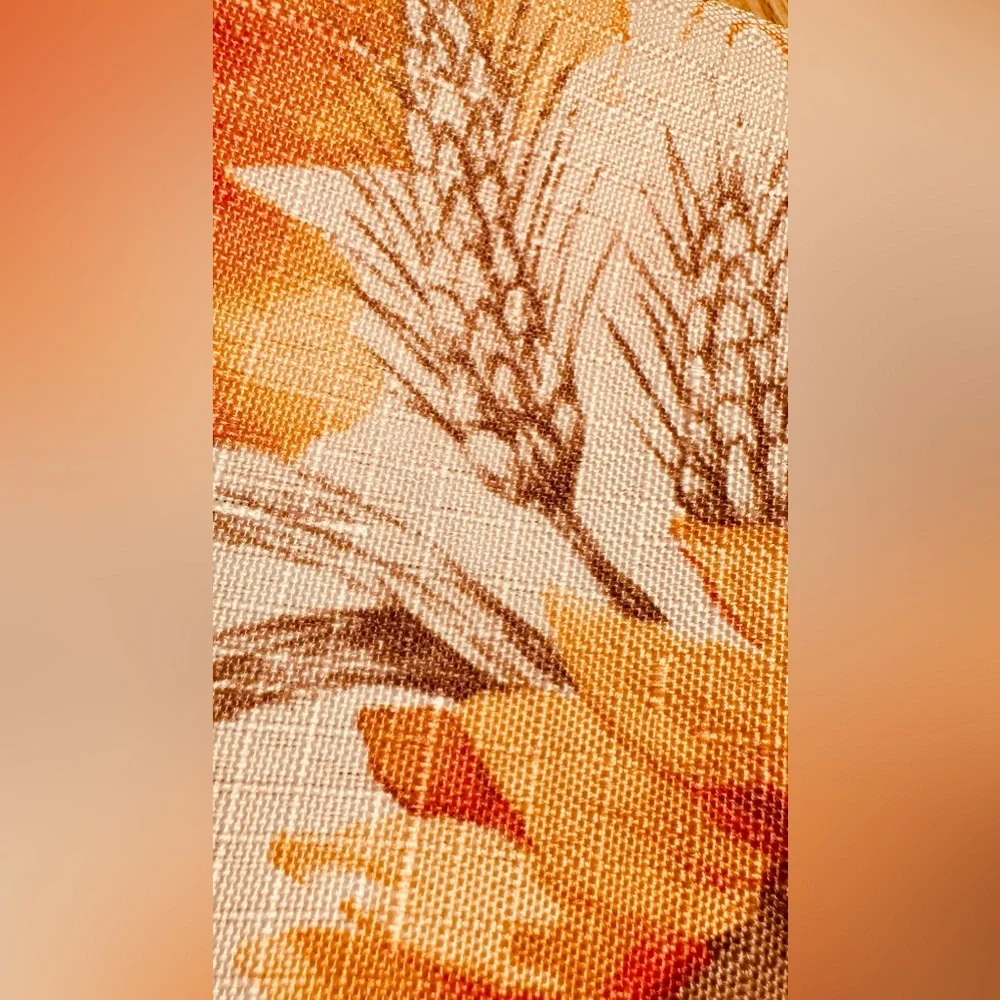 NWOT Set of 8 cloth napkins linen look autumn fall harvest pumpkins sunflowers